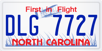 NC license plate DLG7727