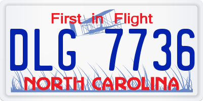 NC license plate DLG7736