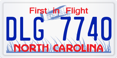 NC license plate DLG7740