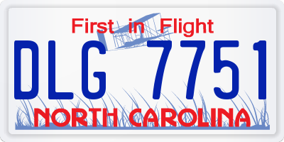 NC license plate DLG7751