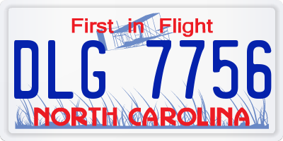 NC license plate DLG7756