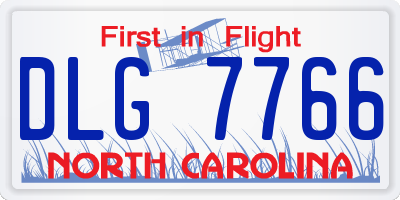 NC license plate DLG7766