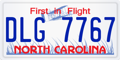 NC license plate DLG7767
