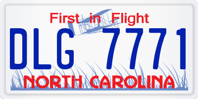 NC license plate DLG7771