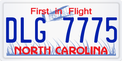 NC license plate DLG7775