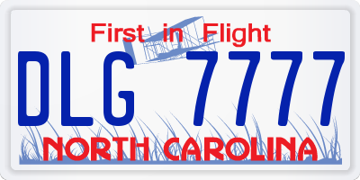 NC license plate DLG7777
