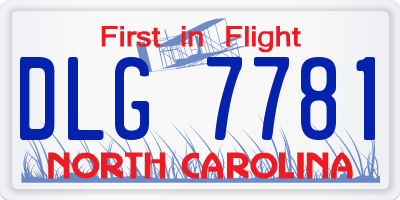 NC license plate DLG7781