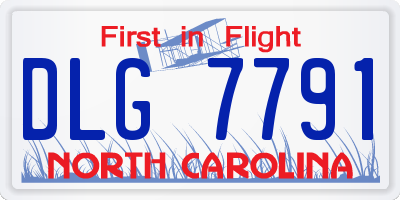 NC license plate DLG7791