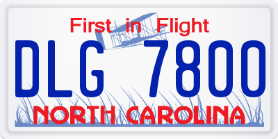 NC license plate DLG7800