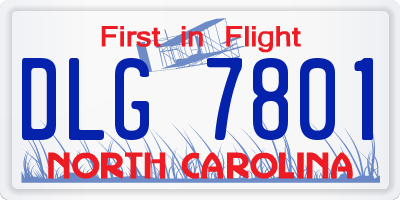 NC license plate DLG7801
