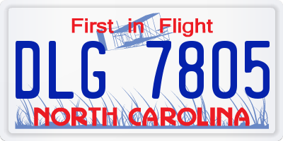 NC license plate DLG7805