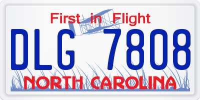 NC license plate DLG7808