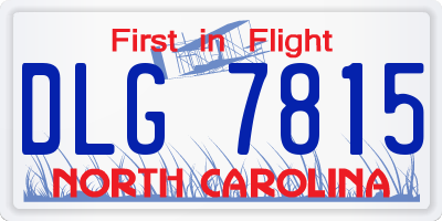 NC license plate DLG7815