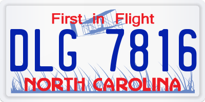 NC license plate DLG7816