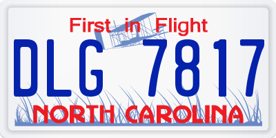 NC license plate DLG7817