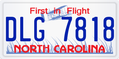 NC license plate DLG7818