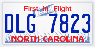 NC license plate DLG7823