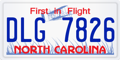 NC license plate DLG7826