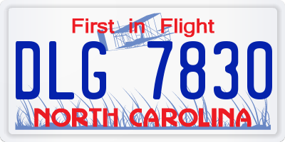 NC license plate DLG7830