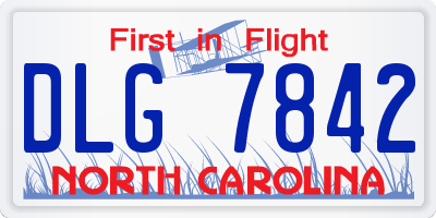 NC license plate DLG7842