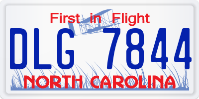NC license plate DLG7844