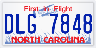 NC license plate DLG7848