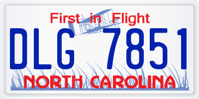 NC license plate DLG7851