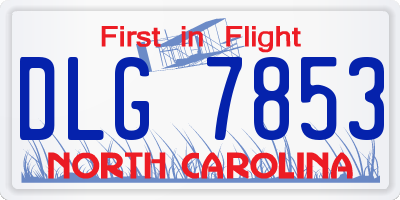 NC license plate DLG7853