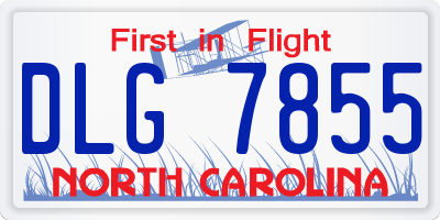 NC license plate DLG7855