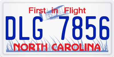 NC license plate DLG7856