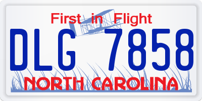 NC license plate DLG7858