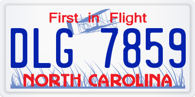 NC license plate DLG7859
