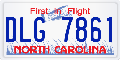 NC license plate DLG7861