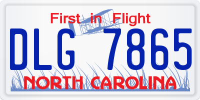 NC license plate DLG7865