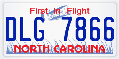 NC license plate DLG7866
