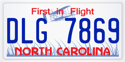 NC license plate DLG7869
