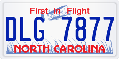 NC license plate DLG7877