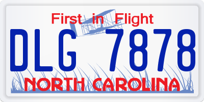 NC license plate DLG7878