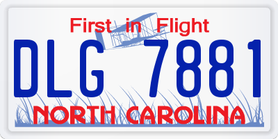 NC license plate DLG7881