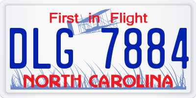 NC license plate DLG7884