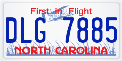 NC license plate DLG7885