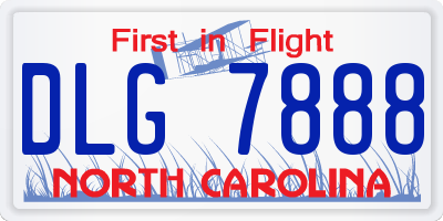 NC license plate DLG7888