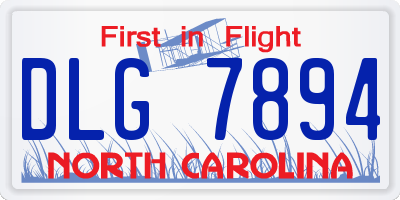 NC license plate DLG7894