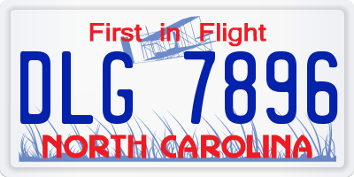 NC license plate DLG7896