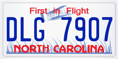 NC license plate DLG7907