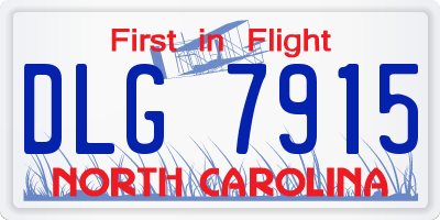 NC license plate DLG7915