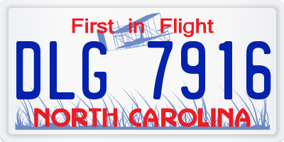 NC license plate DLG7916