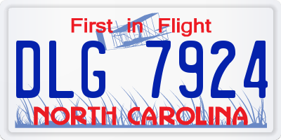 NC license plate DLG7924