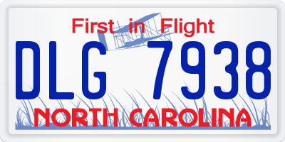 NC license plate DLG7938
