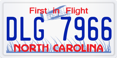 NC license plate DLG7966